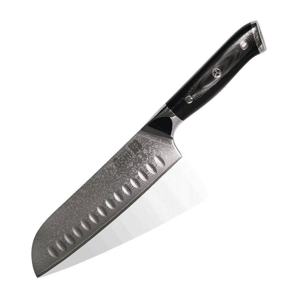Ushi | Santoku 175mm | Japansk allround kniv | Rinzen #2 & Damaskus67