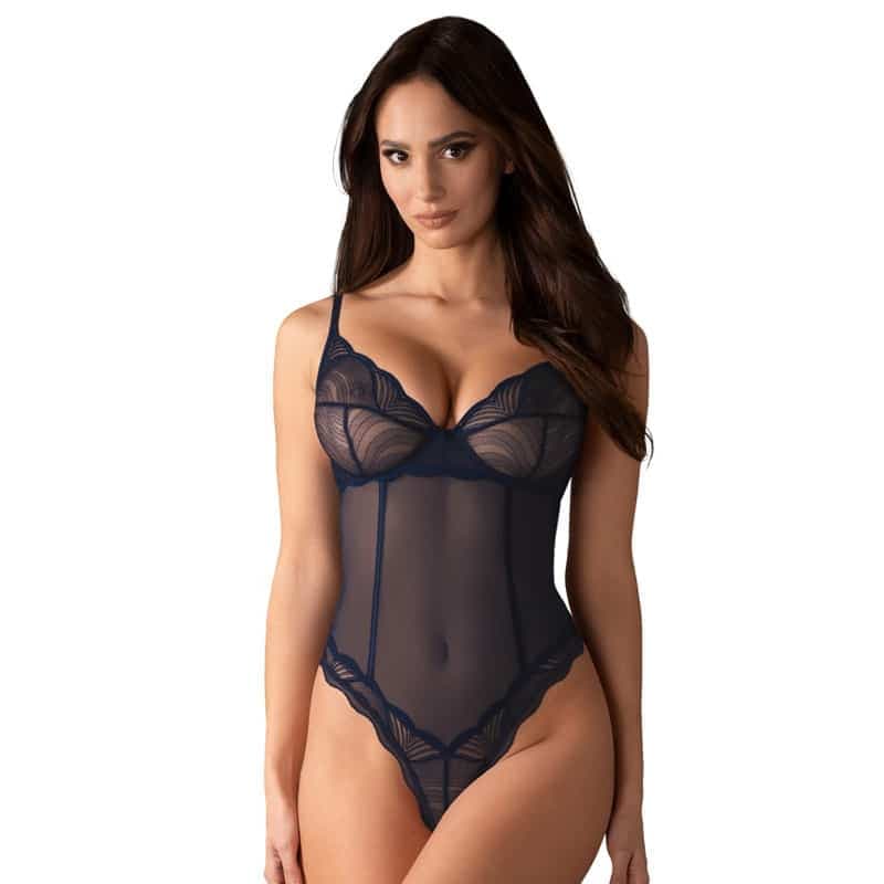 Obsessive Nightly Blue Bundløs bodystocking - XL/XXL